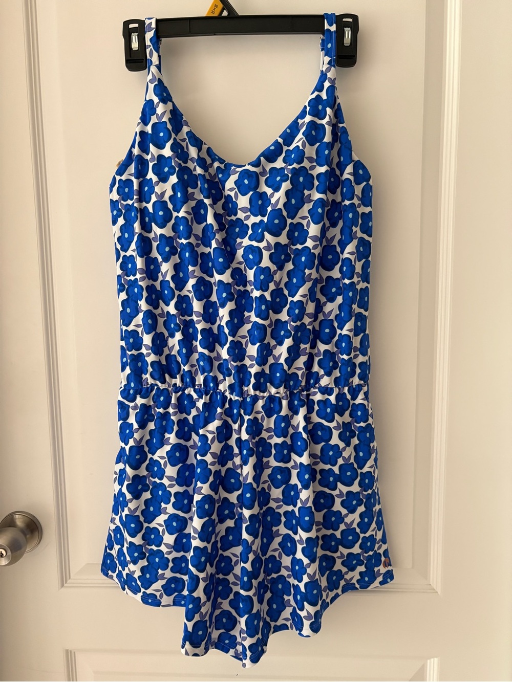 Blue Floral One-Piece Swim Romper - Picture 2 of 7